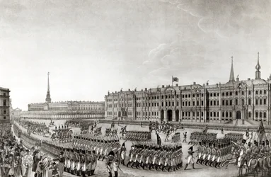 Parade in front of the Imperial Palace, St. Petersburg, 1812